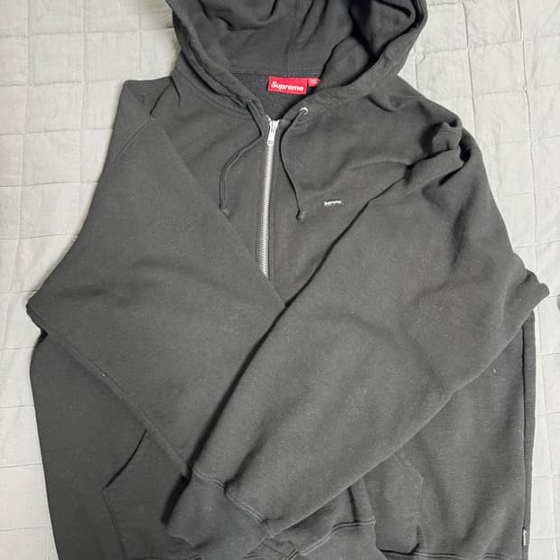 슈프림 24fw 스몰박스 후드집업 블랙 L