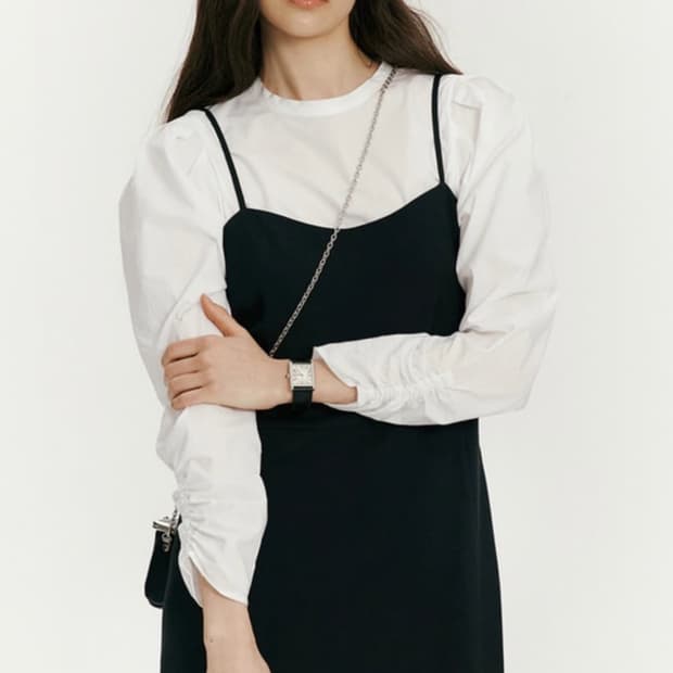 비뮤즈맨션 2way 볼륨 퍼프 블라우스 화이트