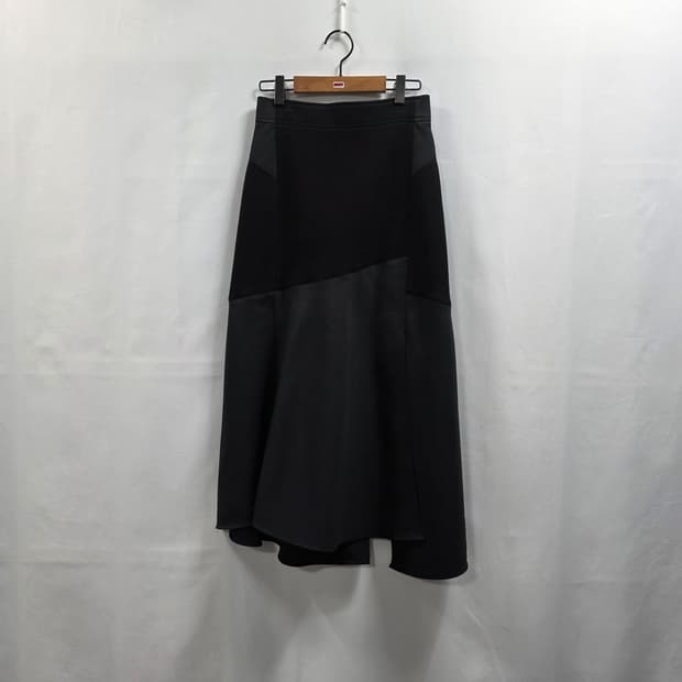 1080 한섬 시스템 블랙 언발란스 믹스매치 롱 스커트 44