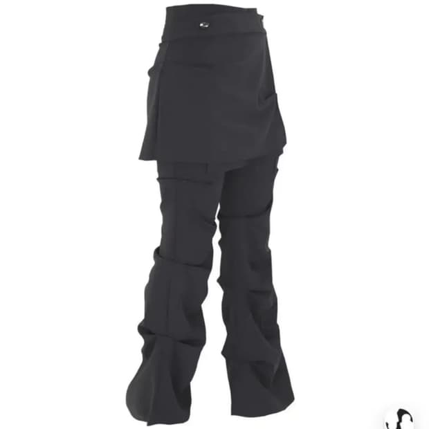 ojos 랩 오버 턱 스커트 팬츠 챠콜