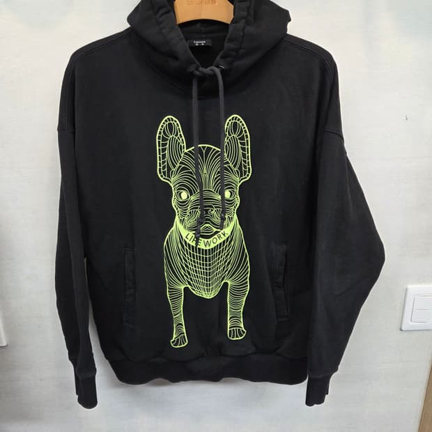 라이프워크 빅라독 형광 후드티 L