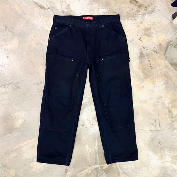 슈프림 더블니 페인터 팬츠 블랙 - 24SS