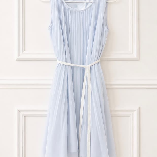 Oree 오르에 빈티지 베이비블루 플리츠 원피스 vintage dress