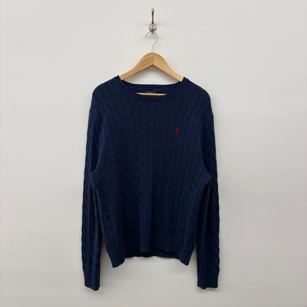 폴로 랄프로렌 네이비 꽈배기 니트 남/L