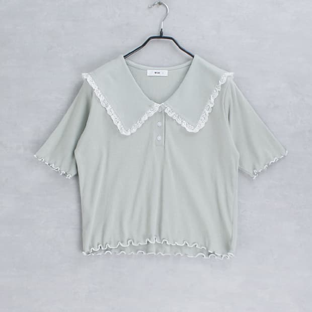 WEGO _ flat collar stretch top