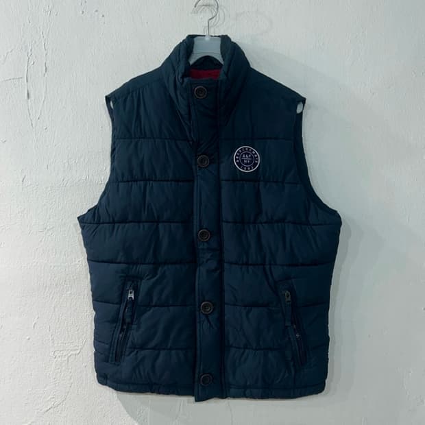 아베크롬비 남성 네이비 패딩조끼