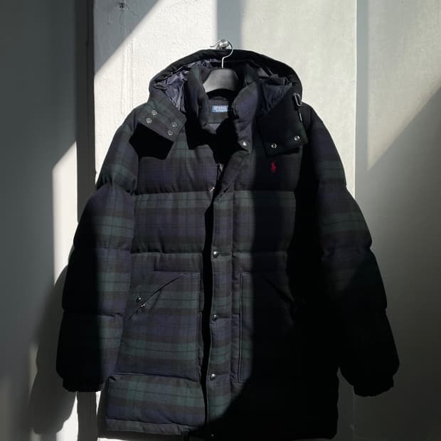 폴로 랄프로렌 블랙와치 울 다운 파카