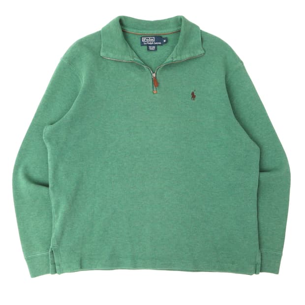 폴로 랄프로렌 그린 하프집업 코튼 니트