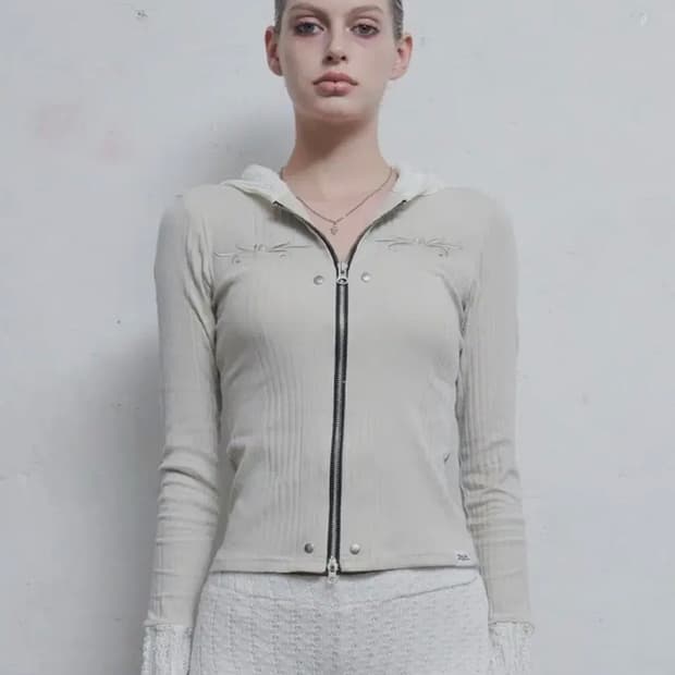 힐다 레이스 엠브로이더리 후드집업