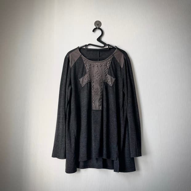 락시크 펑크 아카이브 00's y2k 갸루 스터드디테일 십자가 롱슬리브