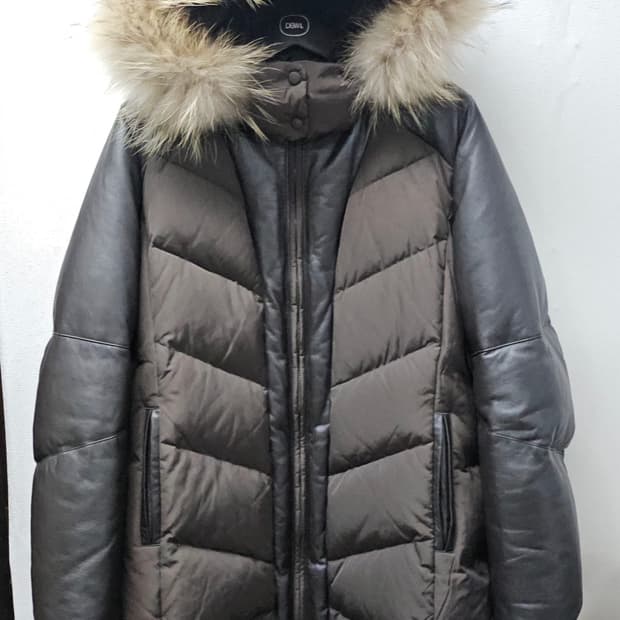 크로크다일 브라운 양가죽 패딩 105 하자0