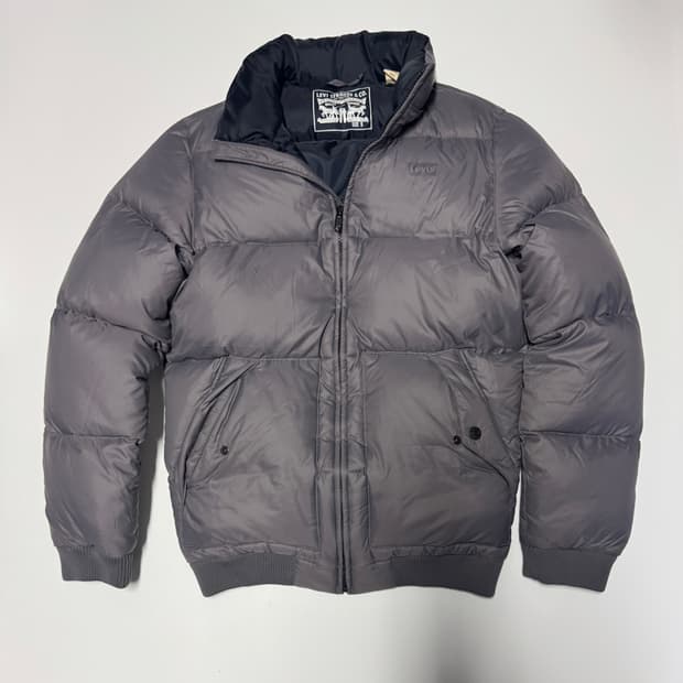 리바이스 덕 다운 숏 패딩 점퍼 빈티지 그레이