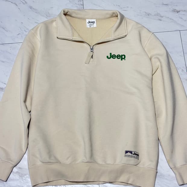 지프 반집업 맨투맨 아이보리 S