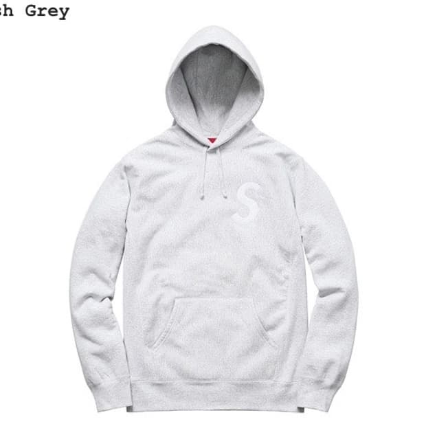 슈프림 S logo 후드 M사이즈 애쉬그레이