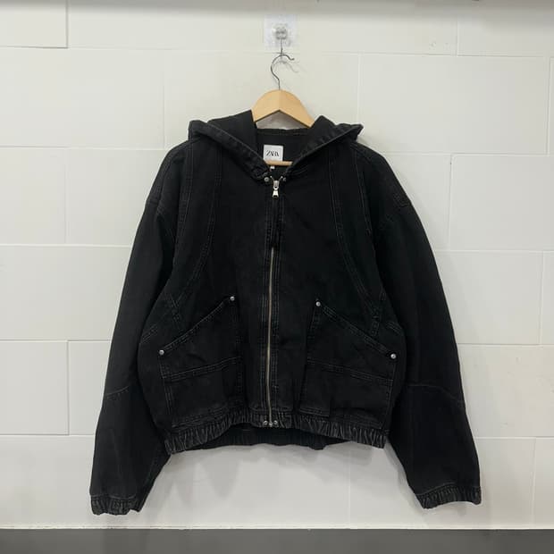 자라 데님 후드 자켓