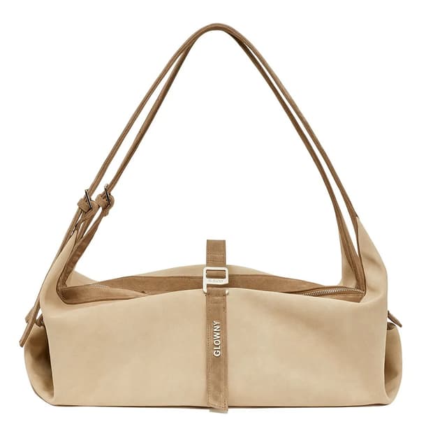 글로니 스웨이드 호보 백 샌드