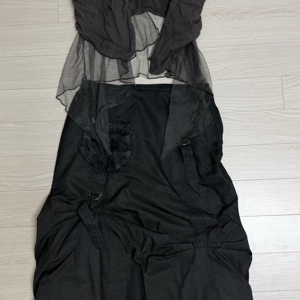 블랙 시스루 레이어드 투피스 그런지페어리 y2k