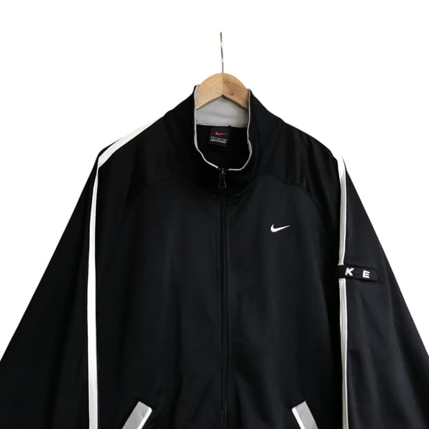 나이키 사이드라인로고 검정 트랙탑져지