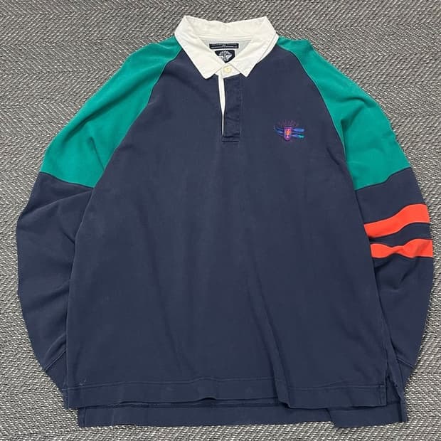 90s리바이스 자수 로고 배색 롱슬리브 v0345