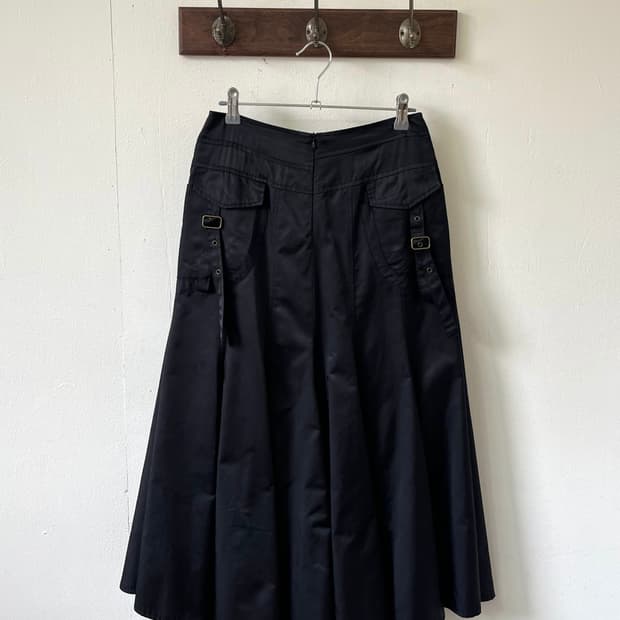 Japan vtg 블랙 벨크로 포켓 스커트