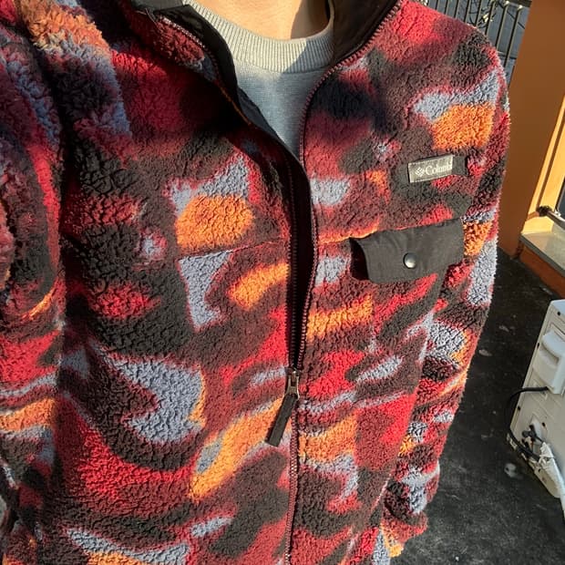 콜롬비아 컬럼비아 퍼플 카모 후리스 플리스 뽀글이  XL 