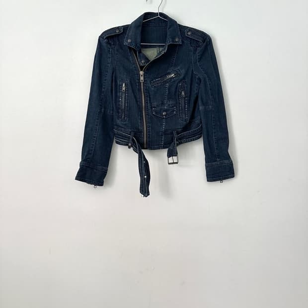 Raw y2k denim jacket / indigo blue