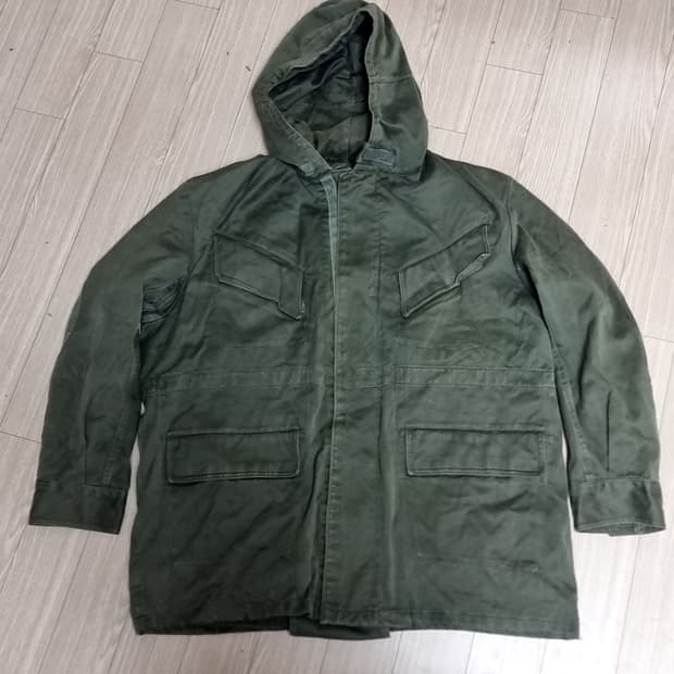 1978년산 캐나다군 빈티지 야상 후드 점퍼 카키(105-110)