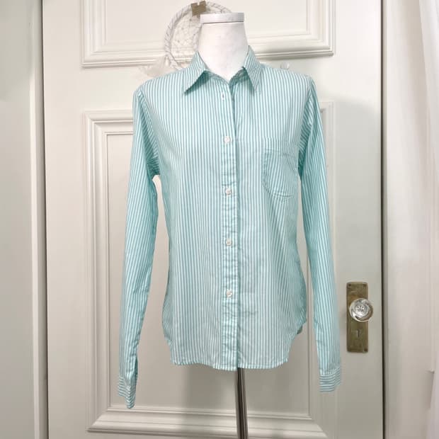 mint stripe basic line shirt(size-L)
