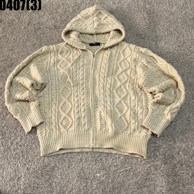 트릴리온 케이블니트 후드집업