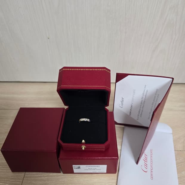 까르띠에 러브링 sm 화이트골드 52호 새상품