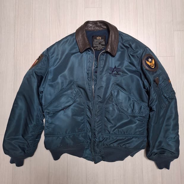 알파인더스트리 cwu-45p 레더카라 자켓