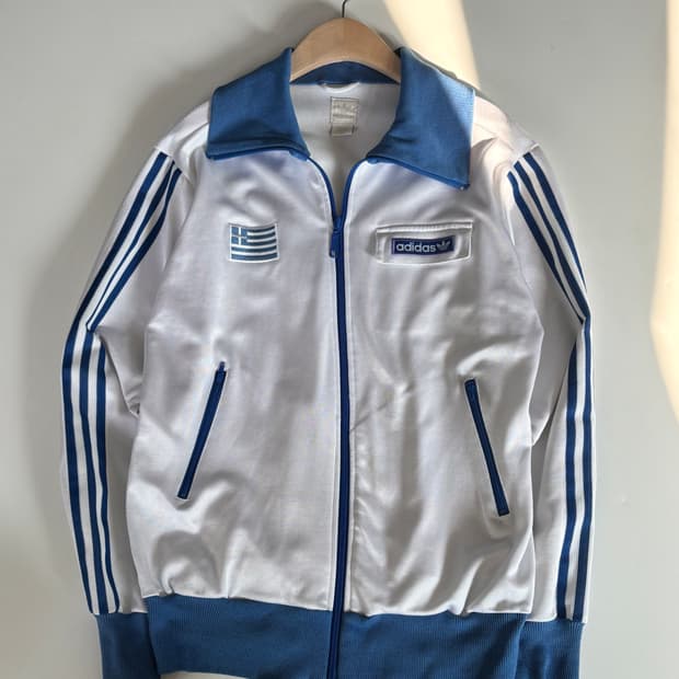 Adidas 아디다스 화이트-블루 그리스 트랙탑