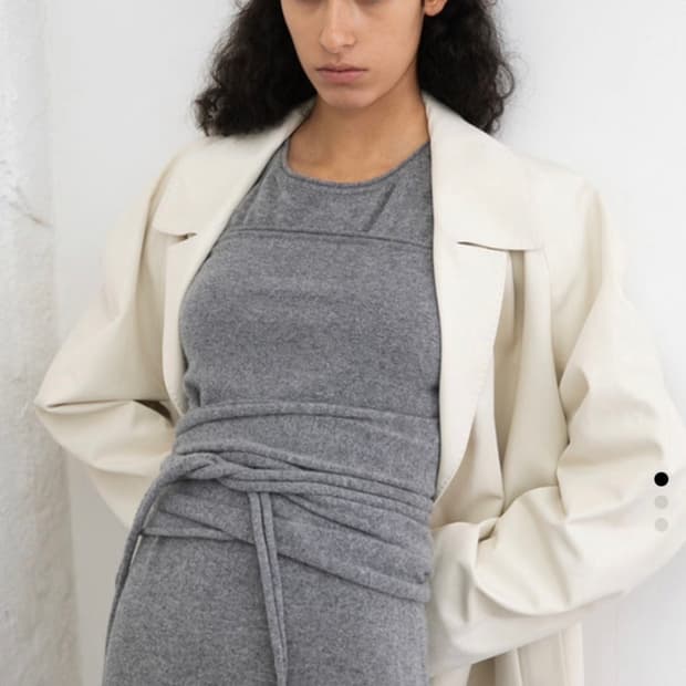 르셉템버 르917 캐시미어 블렌드 니트 튜브 탑 그레이