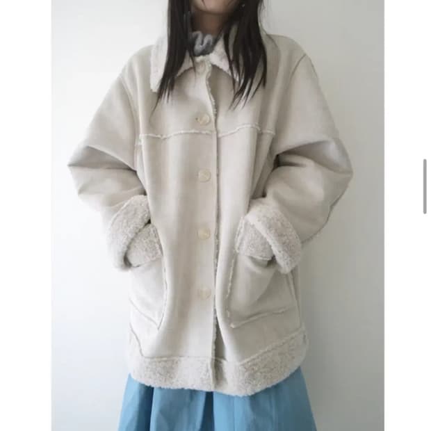 애프터먼데이 에프터먼데이 스노우 무스탕 코트 아이보리