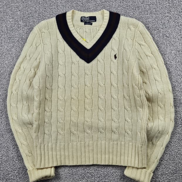 90's 폴로랄프로렌 크리켓 케이블 스웨터 니트 ( 90 )/ 10221