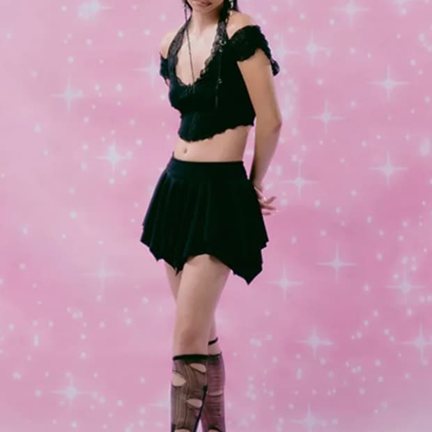 익스파이어드걸 에이프릴 코르셋 탑 블랙