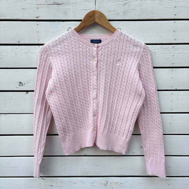 Polo 폴로 케이블 꽈배기 니트 가디건