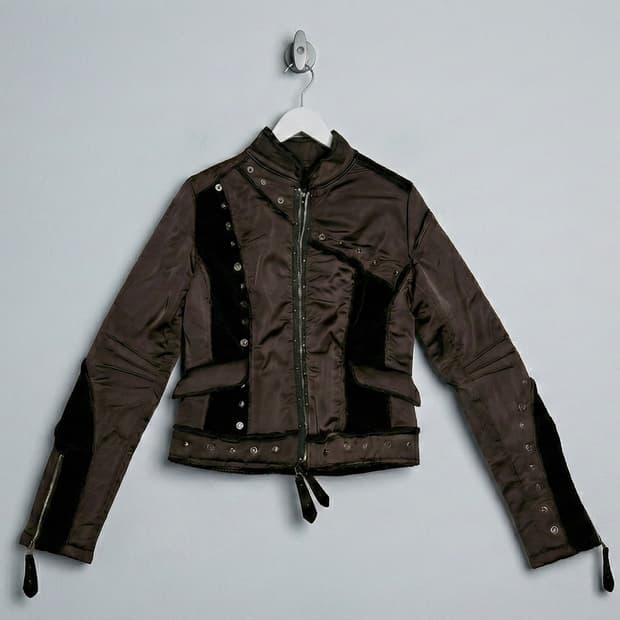 [Ozz Croce] 투웨이 지퍼 벨벳 고스 자켓