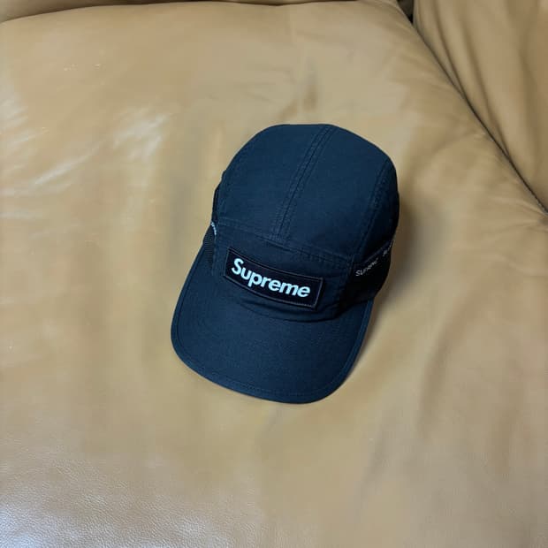 Supreme 슈프림 메쉬 포켓 블랙 캠프캡 모자 (Black)