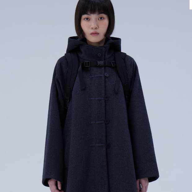 미세키 서울 MISEKI SEOUL 후디 롱 더플 코트 차콜