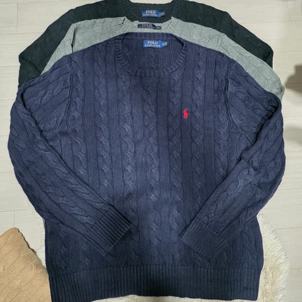 폴로 랄프로렌 케이블 니트 꽈베기 니트 M사이즈
