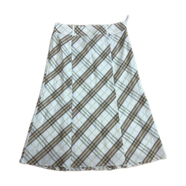 [Burberry] beige check skirt