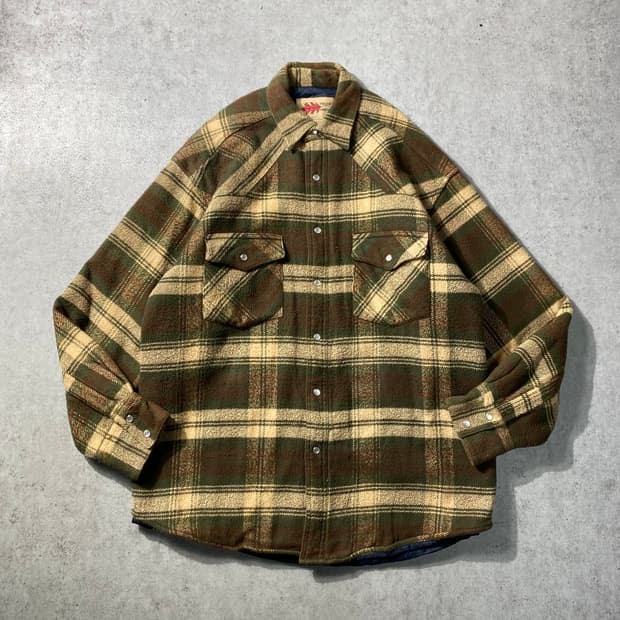 [M] 90s 필드앤포레스트 퀼팅라이닝 웨스턴 체크셔츠 자켓