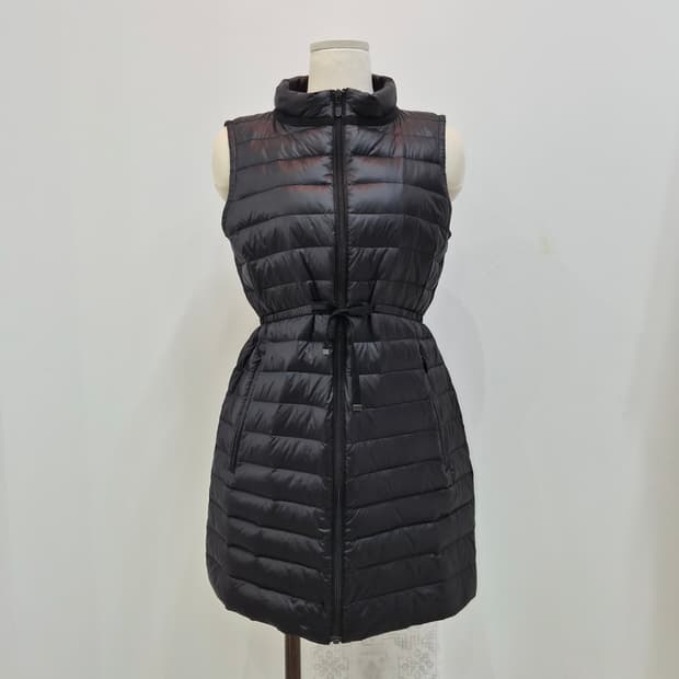 블랙 경량 롱다운 베스트 일본빈티지