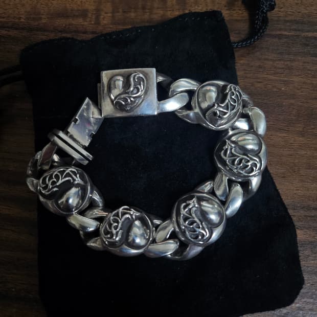 크롬하츠 5링크 하트 팔찌