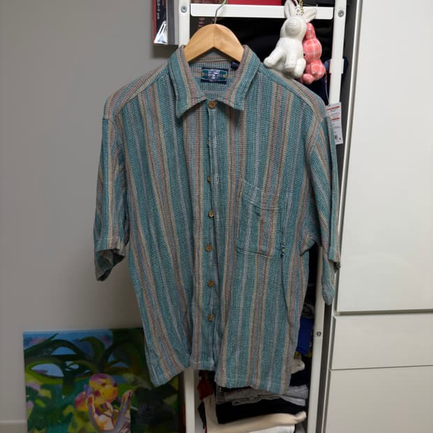 스트라이프 반팔셔츠