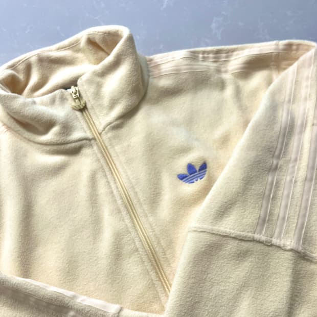 아디다스 연노랑 연보라 삼선 플리스 후리스