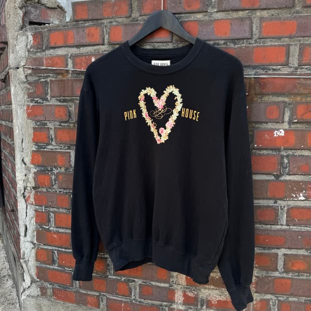 핑크하우스 플라워 스웻셔츠 
