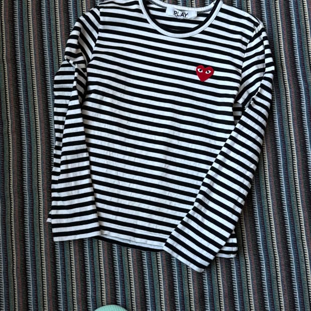 꼼데가르송 스트리이프 긴팔 롱슬리브