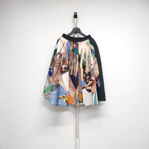 타임 춘추동 얇은네오프렌 A라인플러어 롱 스커트 44